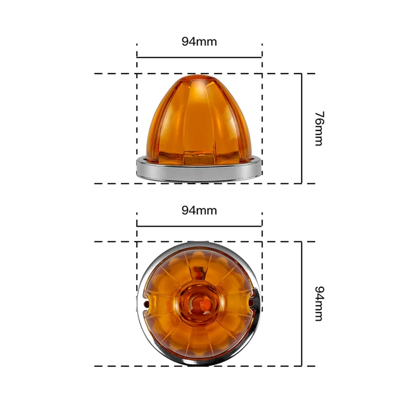 2 قطعة LED البطيخ مؤشر العلامات الجانبية بدوره إشارة مصباح مكبح لمقطورة شبه شاحنة تحت أضواء عجلة توهج الأصفر