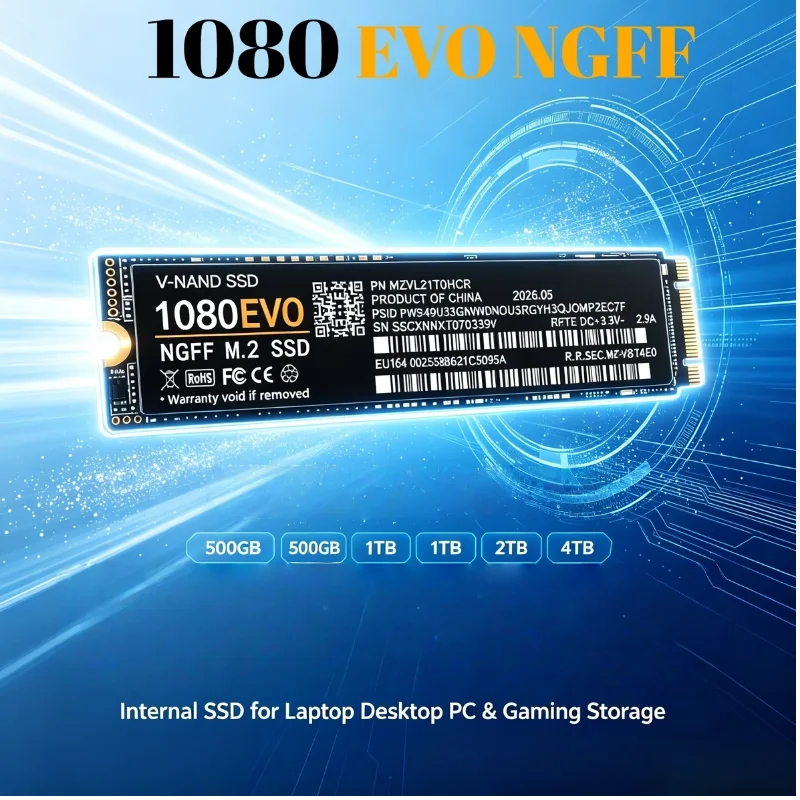 1080 EVO M.2 2280 NGFF SSD,PCIe3.0,500GB/1TB/2TB/4TB High Speed Internal  for Laptop,Desktop PC & Gaming Storage