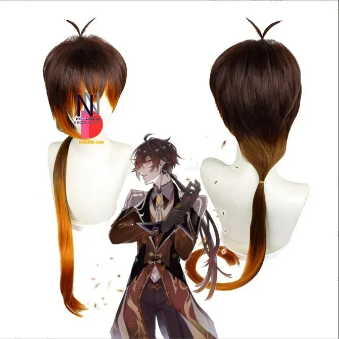 Genshin Impact Game Zhongli Cosplay Costume Combat Uniform Archon Full Set Suit Wig Morax Outfit Cosplay Halloween Party Hot