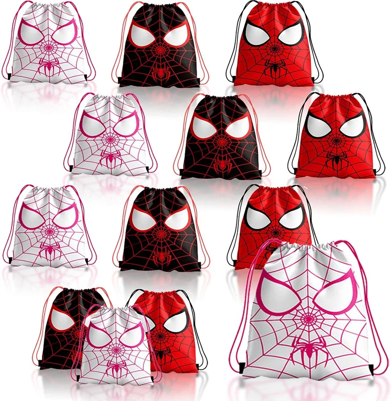 6/36 pz buon compleanno bambini Disney Spiderman coulisse regali borsa in tessuto Non tessuto decorazione festa zaino borsa