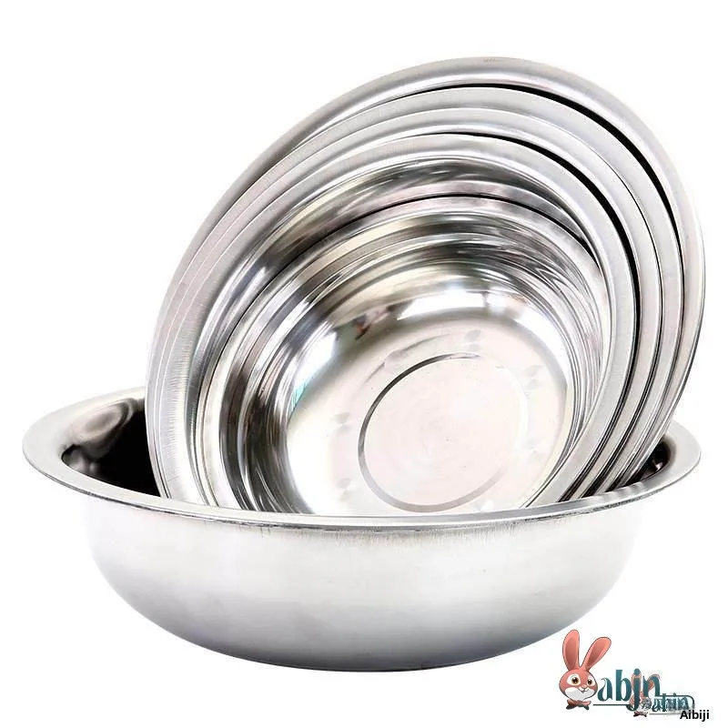 

Утолщенная круглая кухонная миска из нержавеющей стали 304 для взбивания яиц, домашнего использования, для супа, глубокая миска для замеса теста