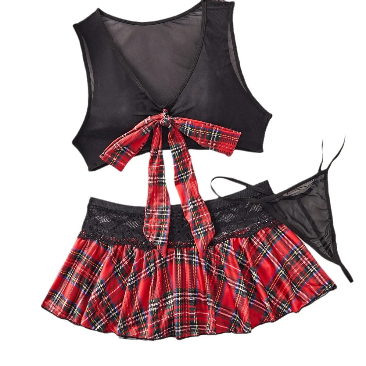 

Playful Schoolgirl Outfit: College-Style COS Uniform Skirt