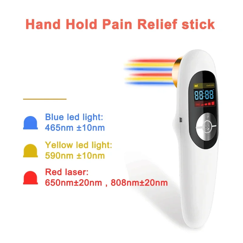 Handheld 650nm and 808nm LLLT red light therapy pain relief device for the horse