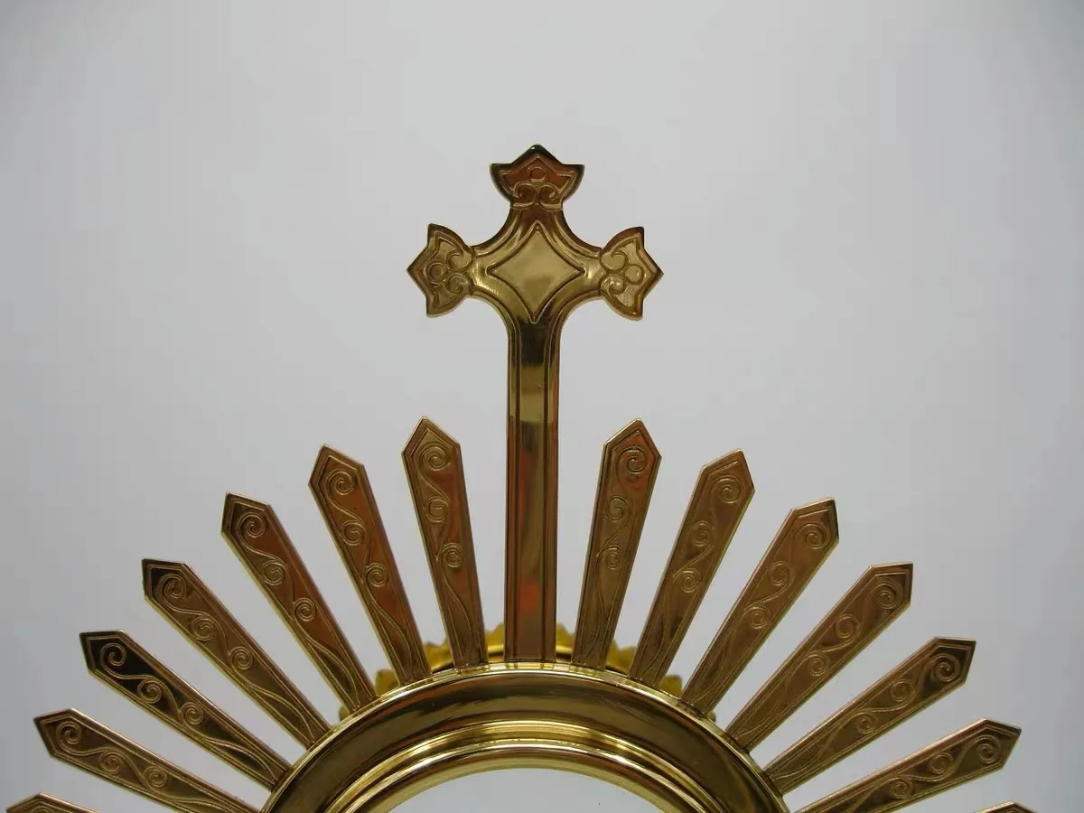 HOLY BOX Monstrance Reliquary For Catholic Church Ostensorium Christian Baprism Gift Pure Copper Souvenirs Home Decoration