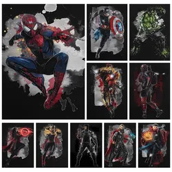 Póster de película de Marvel, pintura en lienzo de Spiderman, Iron Man, Hulk, impresión artística, decoración de habitación de niños, Mural para decoración de pared del hogar moderno, regalo