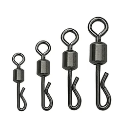 50pcs Bearing Swivel Fishing Connector Q Shaped Quick Change Swivels For Carp Fishing Terminal Tackle Accessories