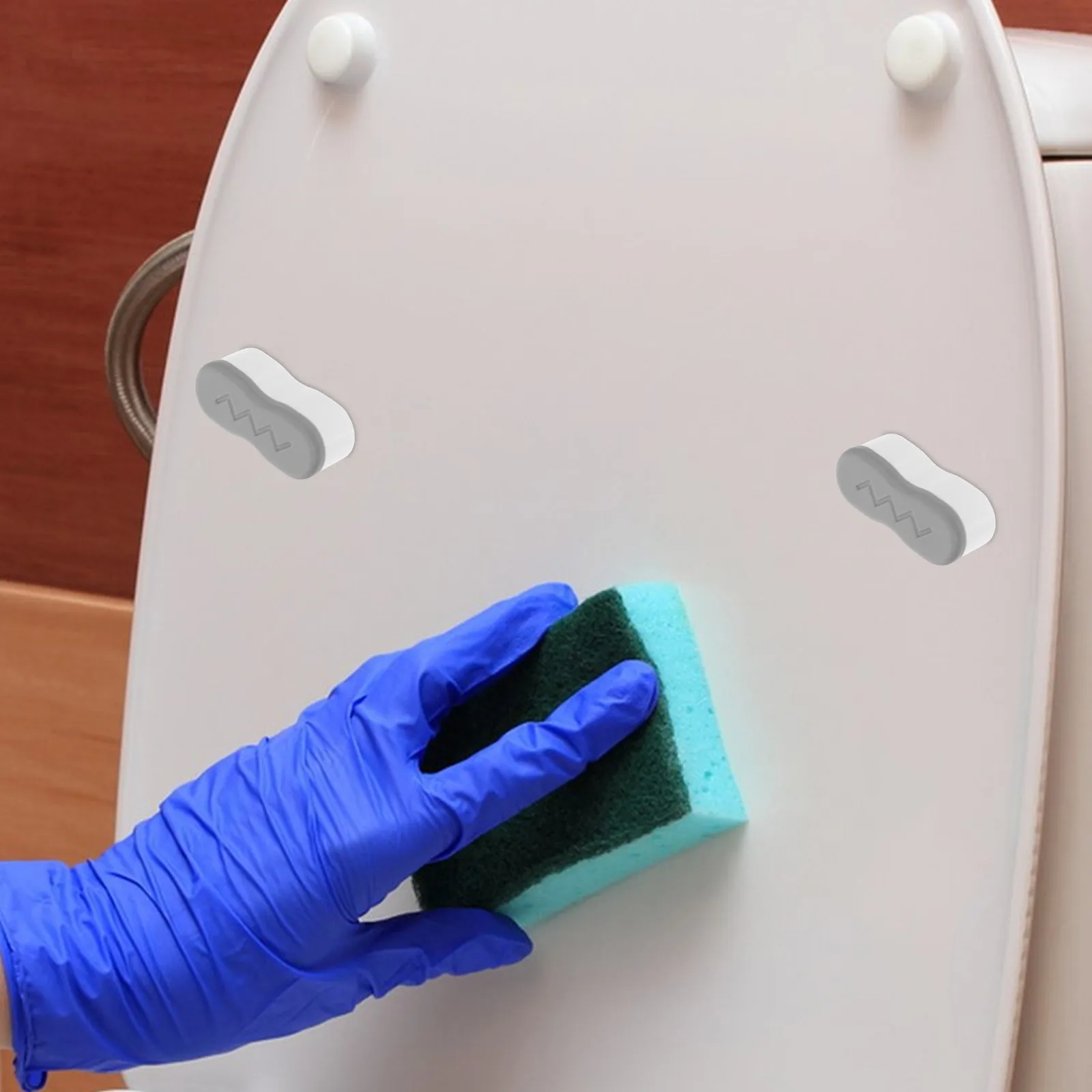 

4Pcs Universal Toilet Seat Pads Grey Self-Adhesive Buffer for Quiet Close Comfortable Bathroom Hotels Home Bidets Use