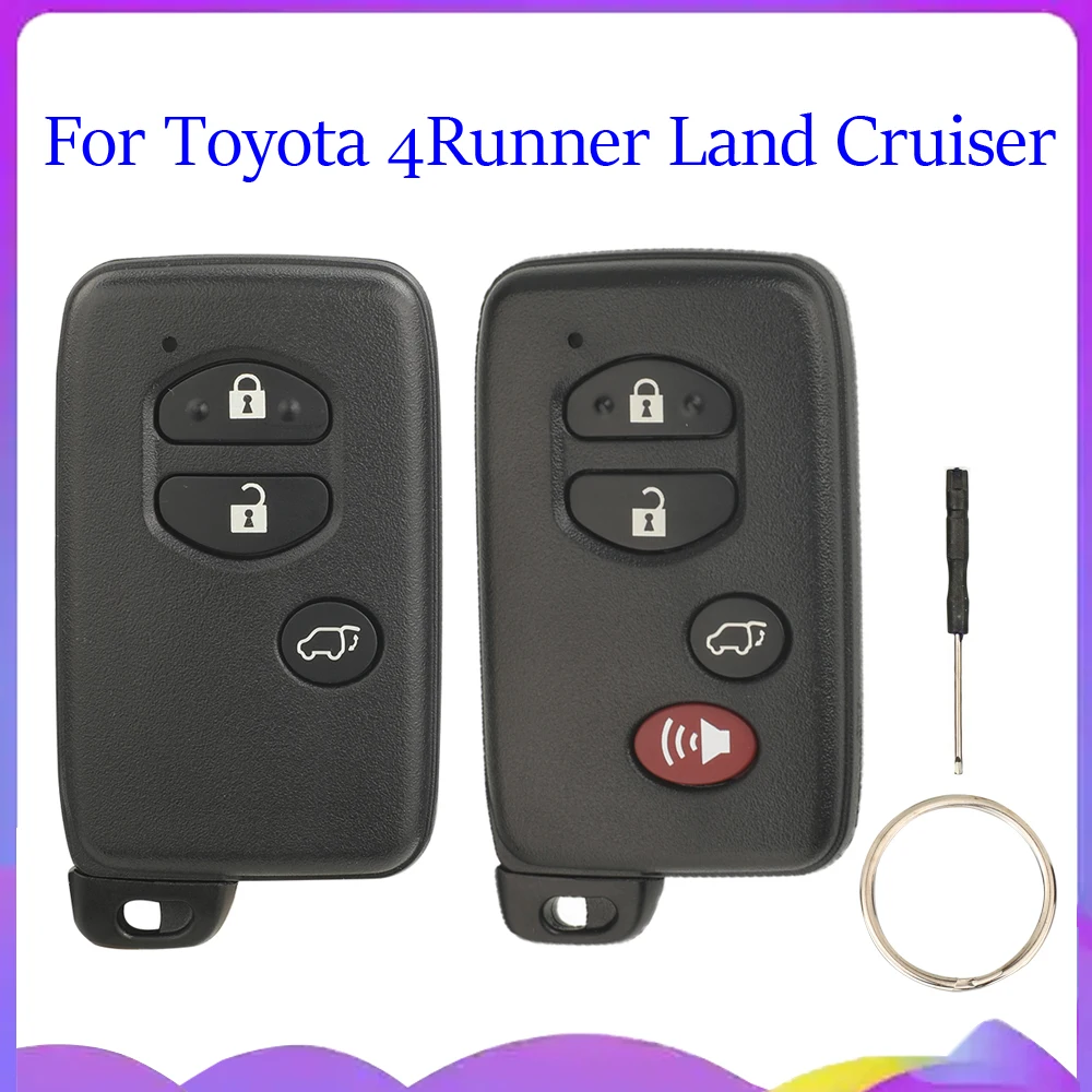 Jingyuqin New 3/4 Buttons Smart Remote Car Key Shell Fob SUV For Toyota 4Runner Land Cruiser Prius 2010-2013 Uncut Blade