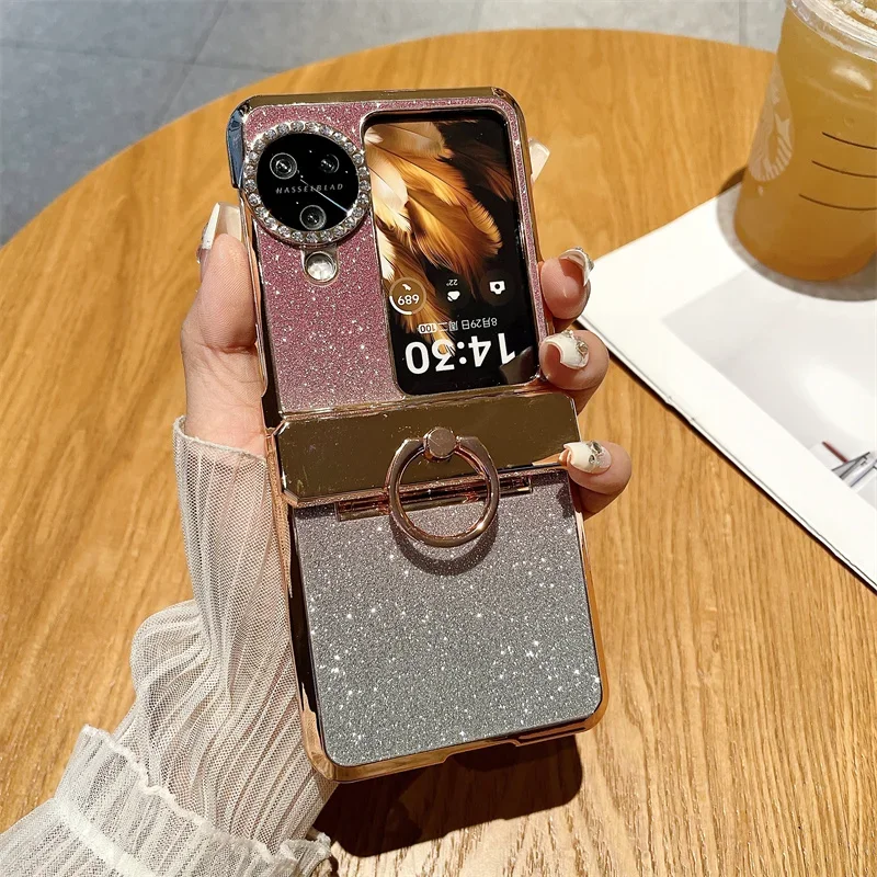 Galvanik Ring Telefon hülle für Oppo Find N3 N2 Flip N3Flip N2Flip 5g Sprudel pulver Schutz stoß feste Kunststoff abdeckung