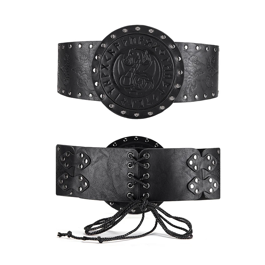 Steampunk Belt Europe Medieval Corsets PU Leather Sashes Women Vintage Viking Pirate Gothic Bustier Waist Girdle Halloween Man