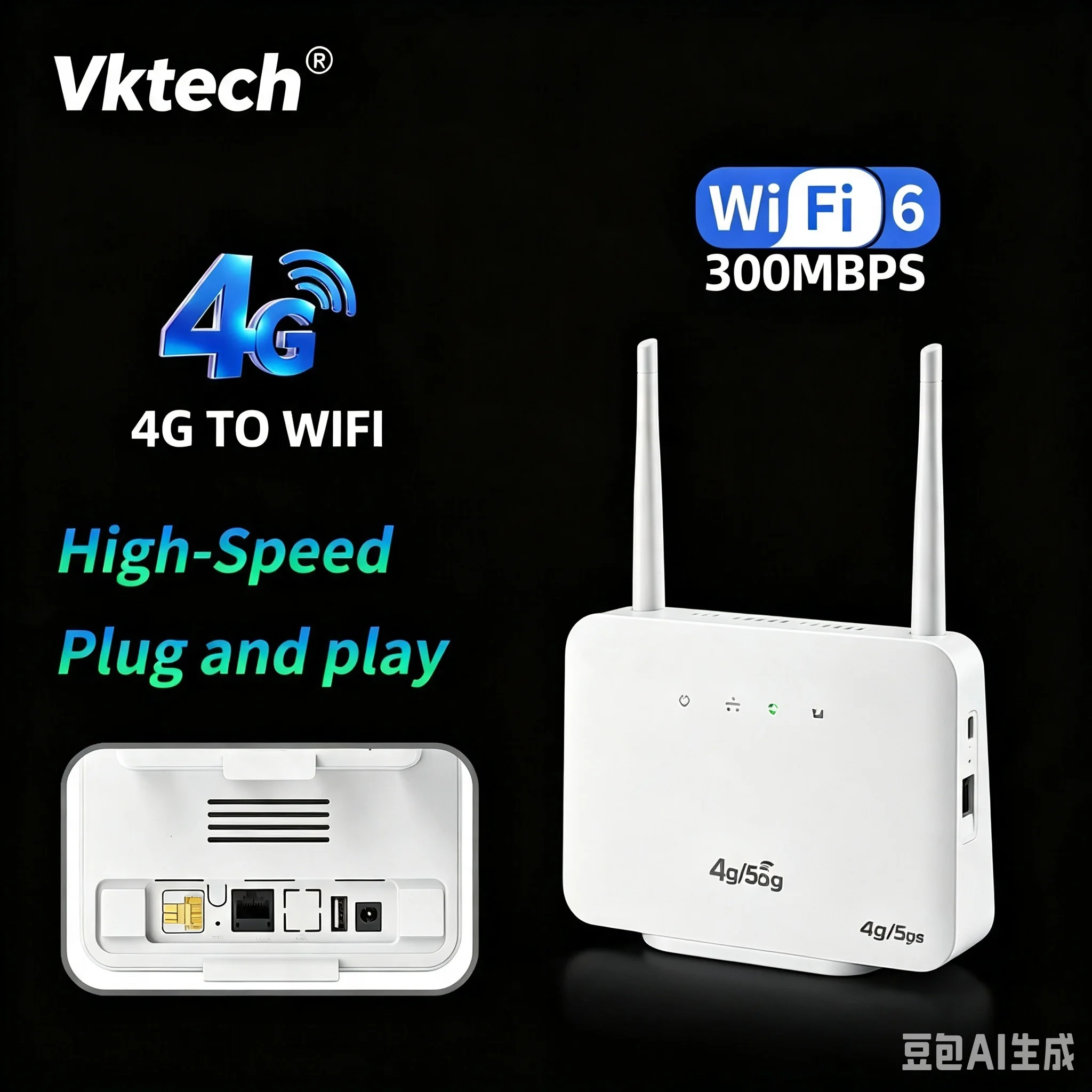 2026 New 4G Wireless Router 300Mbps 4G LTE CPE Router Modem LAN External Antenna with Sim Card Slot EU Plug for Home Travel Work
