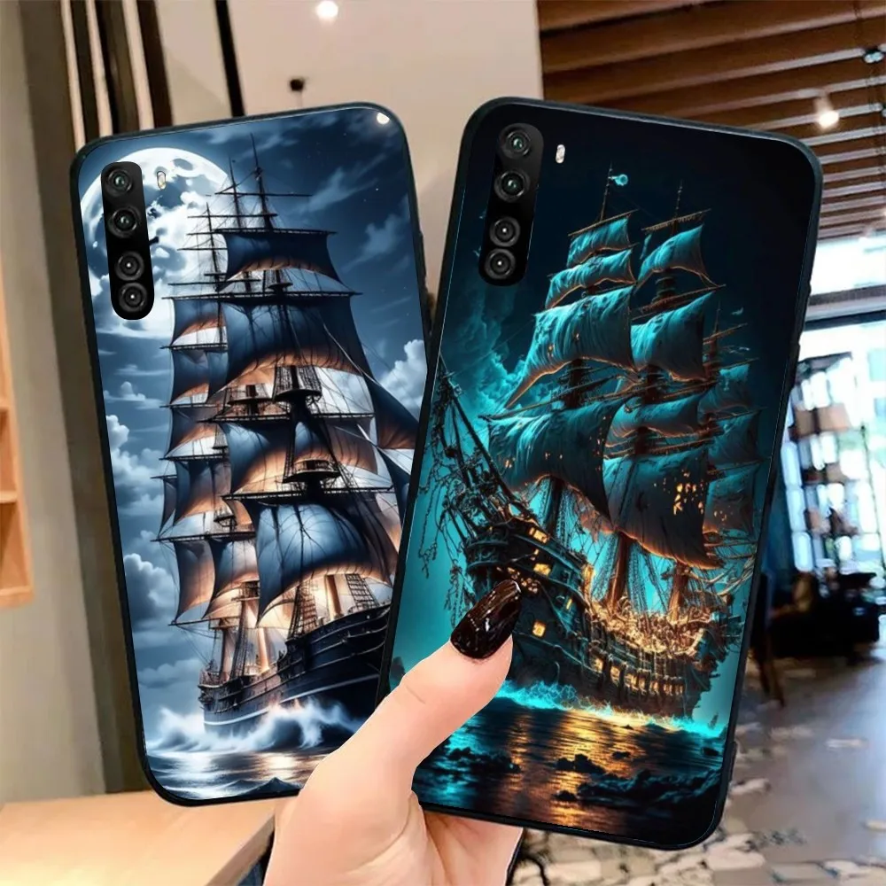 Pirate Corsair Mobile Cell Phone Case for OPPO Find X5 X3 X2 A93 Reno 8 7 Pro A74 A72 A53 Black Soft Phone Cover Funda