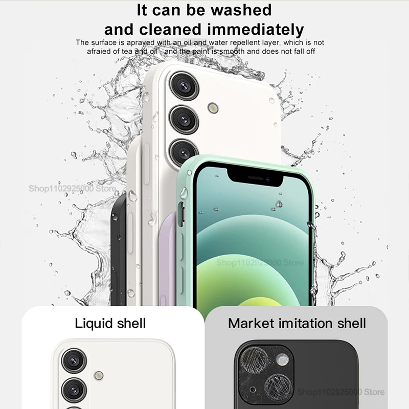 S26 S25 Ultra Hülle Quadratische Flüssigsilikon-Handyhüllen für Samsung Galaxy S26 S25 S24 S 25 S23 S22 Ultra Plus Hülle Weiche TPU-Abdeckung – Detail 2