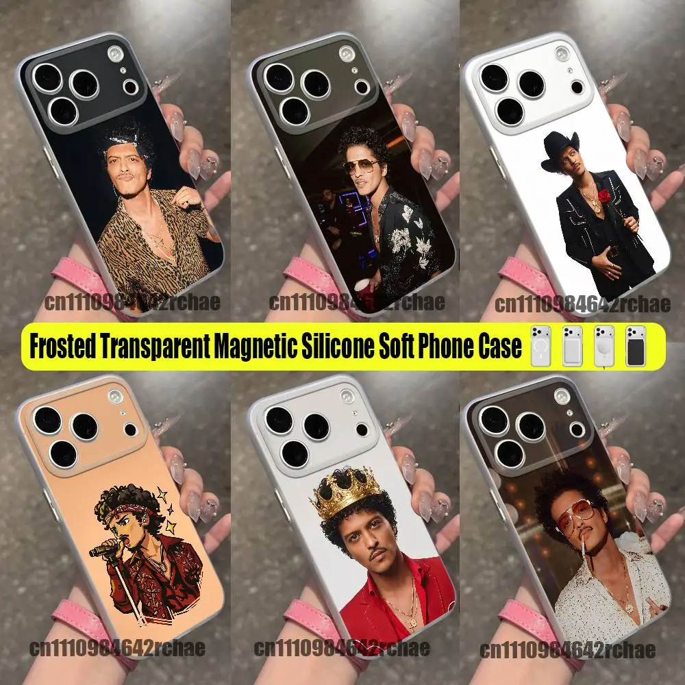 For B-Bruno Mars The Romantic Phone Case For iPhone 11,16,15,14,13,17,12,Plus,E,Air,Mini,Pro,Max For Magsafe Magnetic Clear