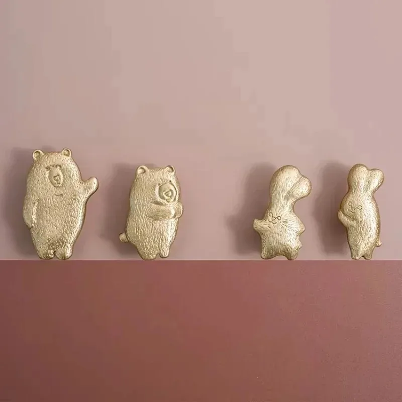 Lovely Animals Shape Furniture Handles for Children's Bedroom Solid Brass Cabinet Drawer Door Knobs Cute Closet Wardrobe Pulls