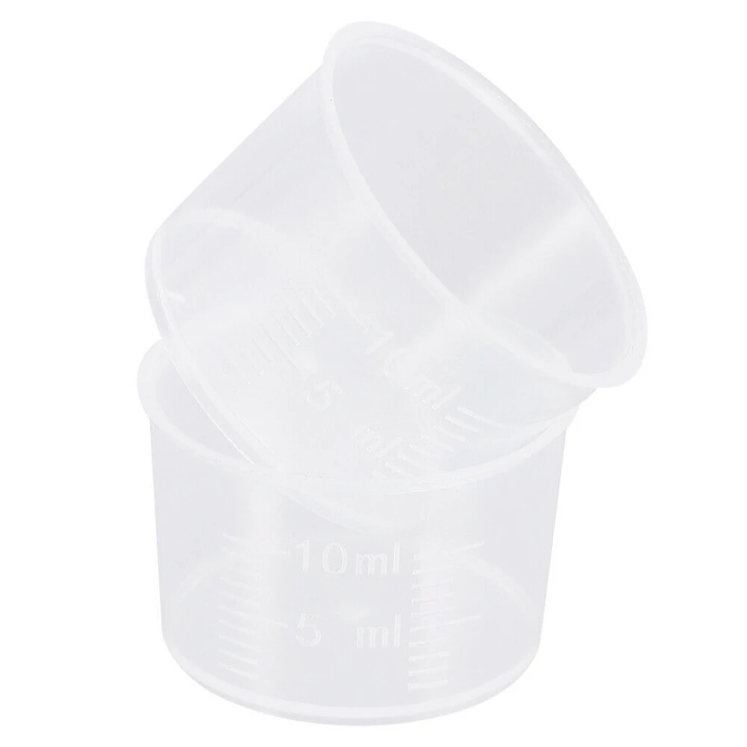 Measuring Cup Transparent Plastic Measuring Cup Set Pack of 50 10ml Scale Cup for Versatile Lab Pharmacy and Kitchen Use