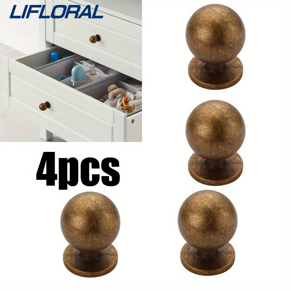 

4pcs Nordic Vintage Handles for Cabinets and Drawers Bronze Knobs and Handles for Drawers Home Useful Accessories Cabinet Pulls
