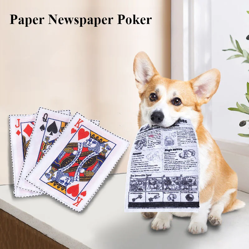 

Pet Dog Voice Toy Bite Resistant Playing Card Newspaper Noisy Paper Grinding Teeth Fun Playing Relief Plush Toy