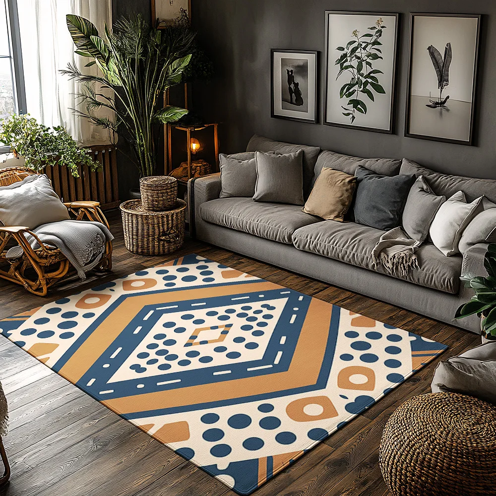 

Коврик Нескользящий моющийся домашний и уличный ковер Современный геометрический богемный напольный коврик Гостиная Спальня Декор Домашний акцент