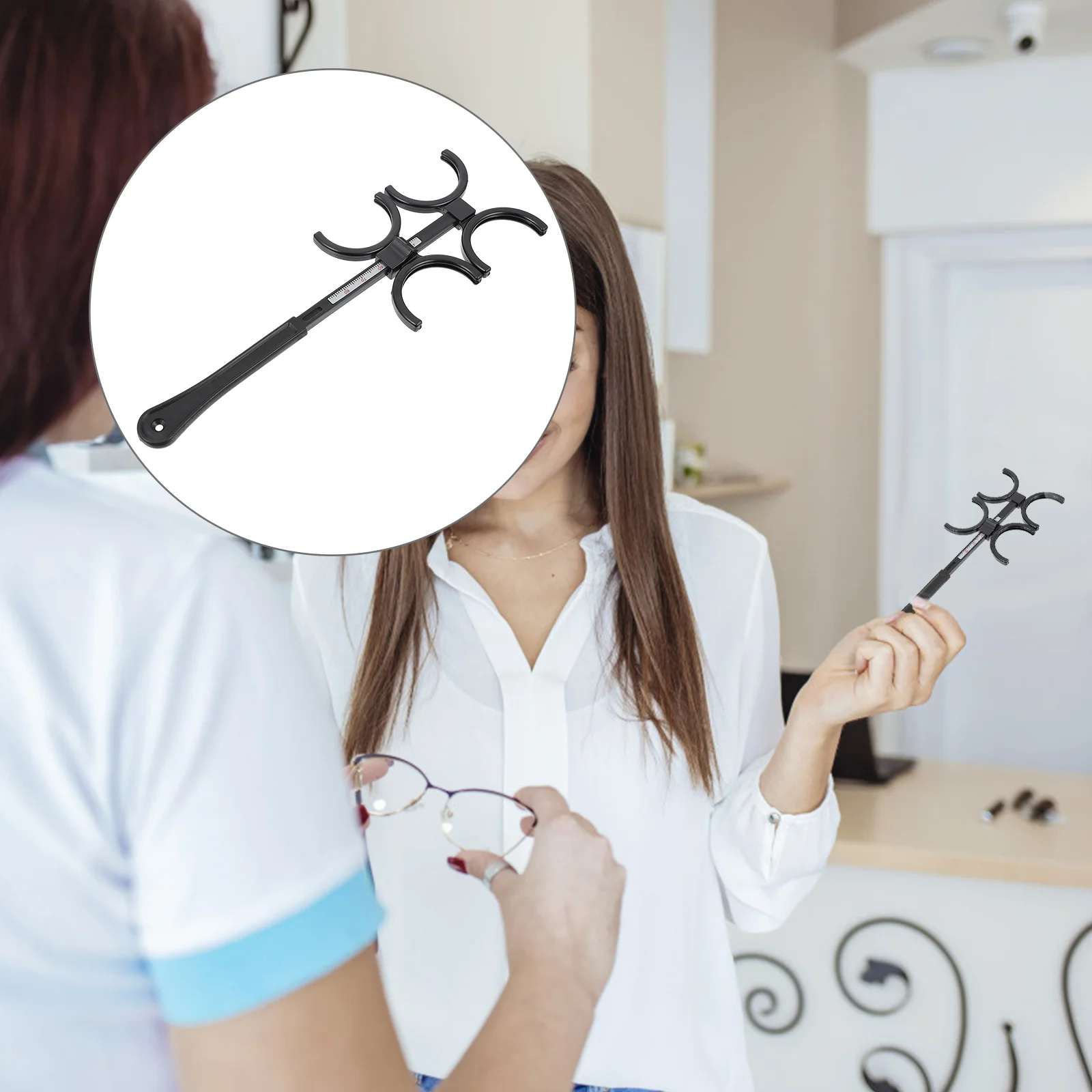 Optometría ajustable Flips Plug-Soporte de lente oftálmico Flipper de Abs negro