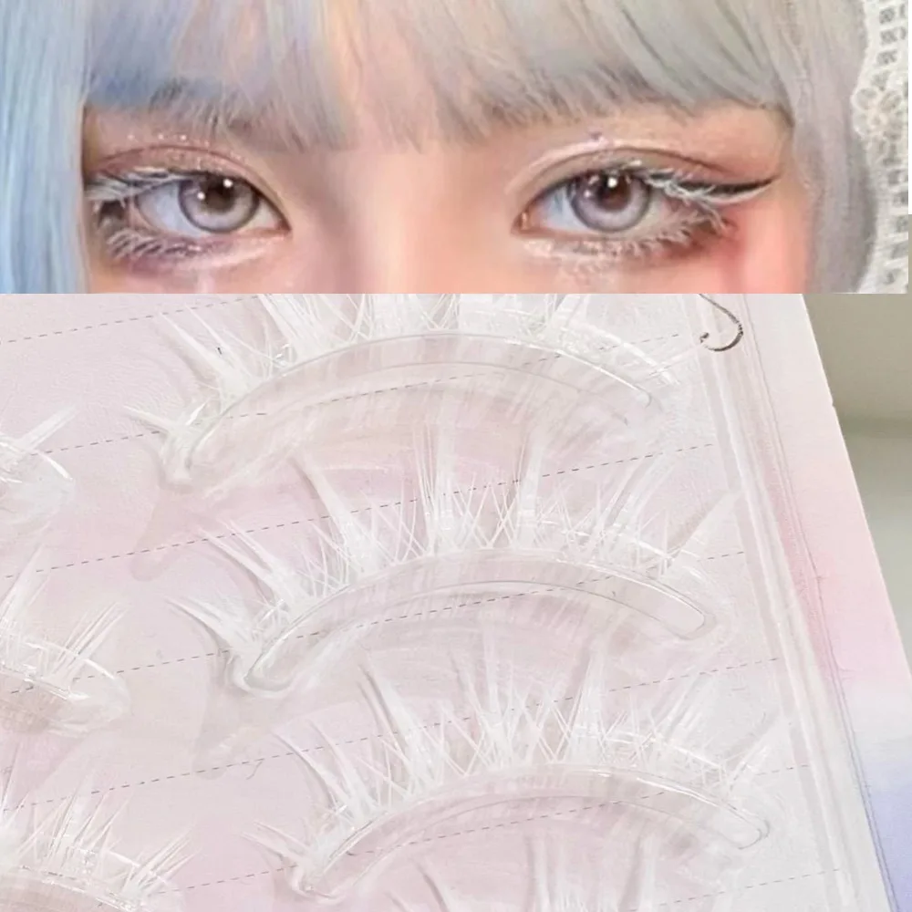 5 ペア白雪姫フェザーまつげマンガコスプレフルストリップクラスターまつげハロウィンクリスマスステージパフォーマンスメイク用