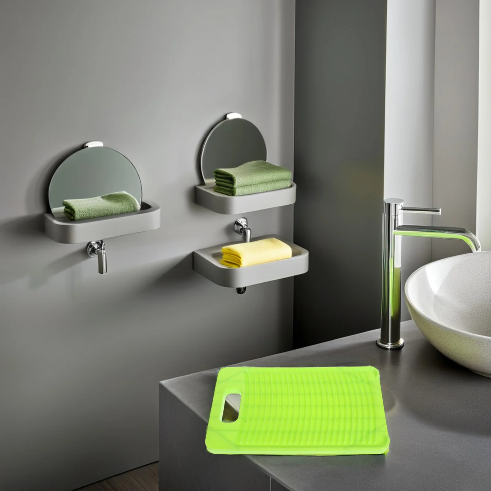 

Non-Slip Plastic Washing Washboard Home Laundry Scrubbing Board Green Durable Water Saving Portable For Clothes Underwear