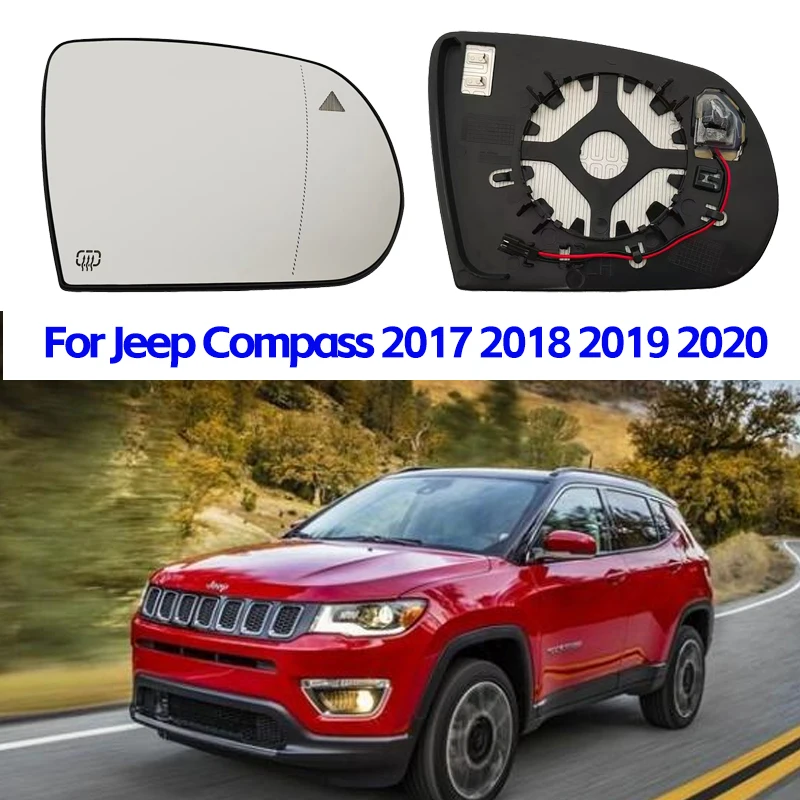 

For Jeep Compass 2017 2018 2019 2020 Car Reflectors Side Mirror Glass Rear View Rearview Exterior Wide Angle