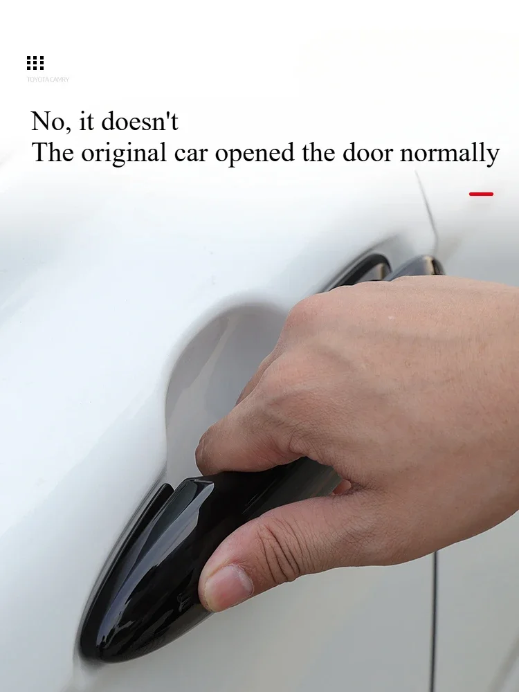 For Toyota 9th Generation Camry 24 25 4pc Carbon Fiber Car Sticker Door Handle Cover Exterior Trim Accessorie Protect Decoration