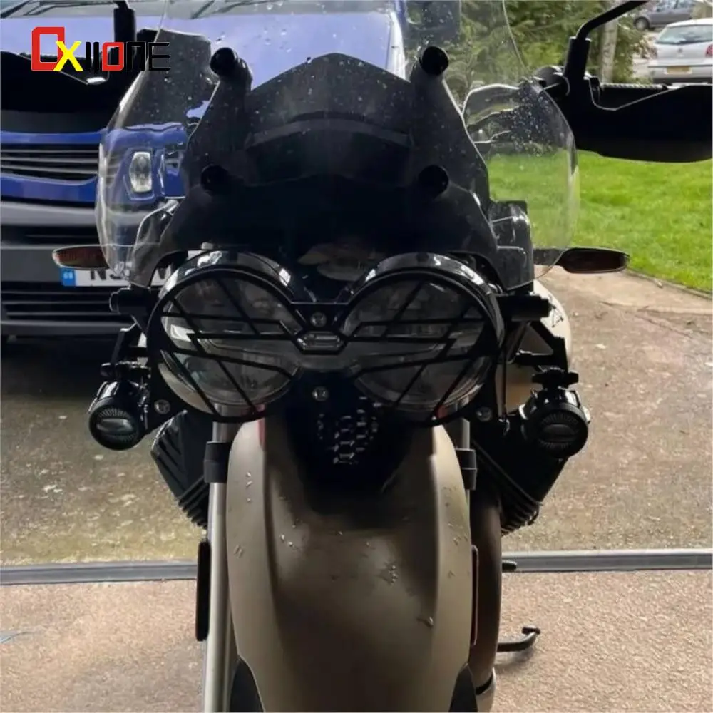 2019-2024 For Moto Guzzi V85TT Accessories Motorcycle Headlight Head Light Guard Protector Aluminum Grille Protection Cover Part