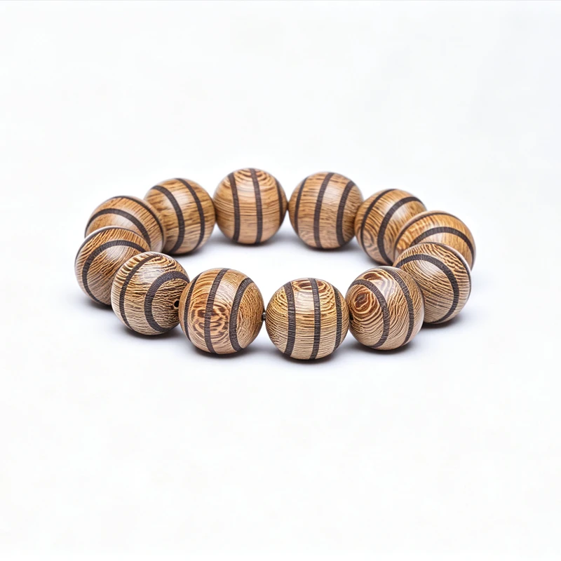 Natural Wood Bracelet · (8mm) Wood Bead Chain · Red Wood & Wenge Necklace Style — Crafted with genuine natural beads