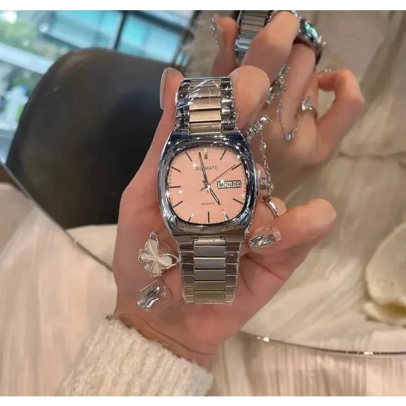 SUNMATE Elegant Square Dial Women's Watch, Calendar Day Display, Limited Time Gift Watch Box, Waterproof High-end Luxury Watch