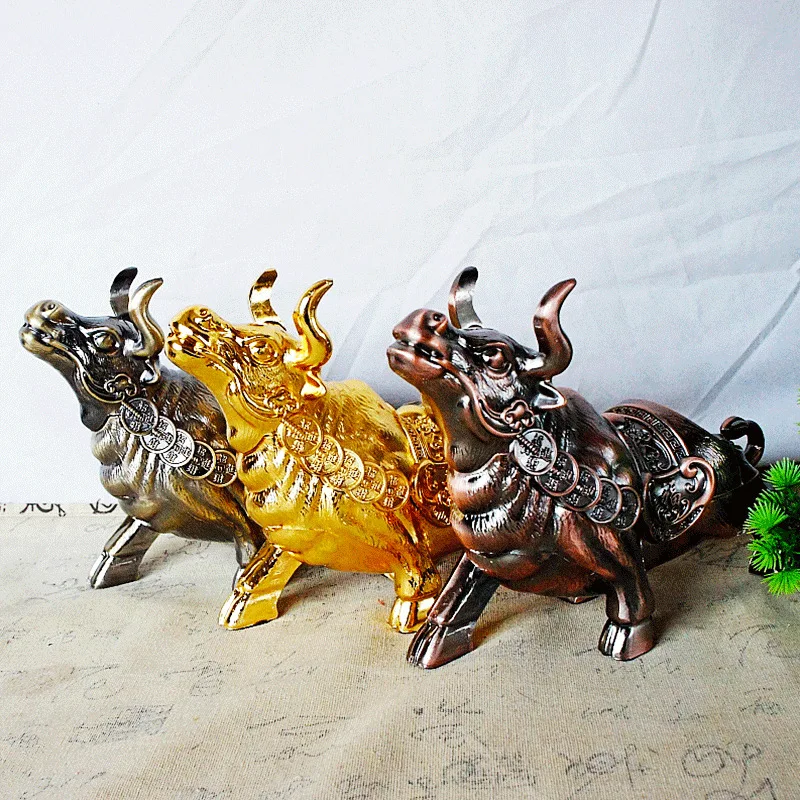 Metal Zinc Alloy Electroplated Bull Gas Soaring Fortune Cow Ashtray Home Office Gift Ashtray Portable Ashtray Ashtray Outdoor