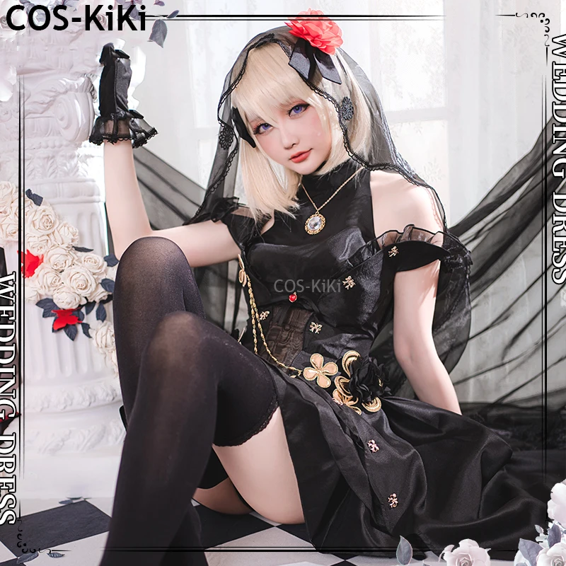 COS-KiKi Azur Lane Z23 Iron Blood Vow Wedding Dress Game Suit Mysterious Sexy Cute Cosplay Costume Halloween Party Outfit Women