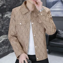 2024 New Men's Jacket Spring Autumn Korean Harajuku Fashion Streetwear Trend Jacket Men Casual Men Clothing Print Coat