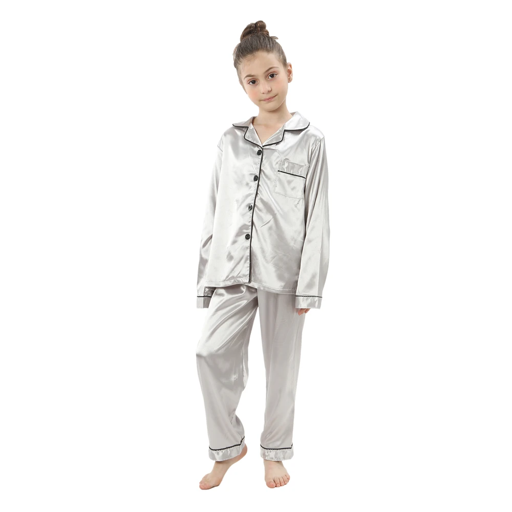 baby sleepwear kids pajamas set teenager loungewear children home clothing boys silk satin pijamas girls nightgowns for party