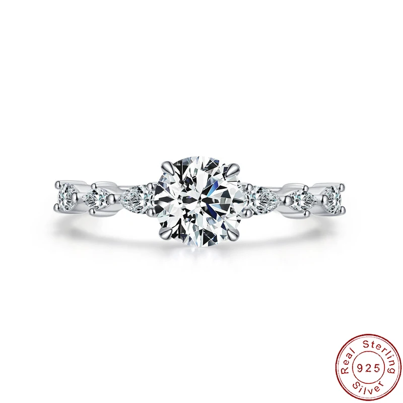 

European Pave Flowers AAA CZ S925 Sterling Silver Ring For Women Birthday Party Wedding Gift Jewelry