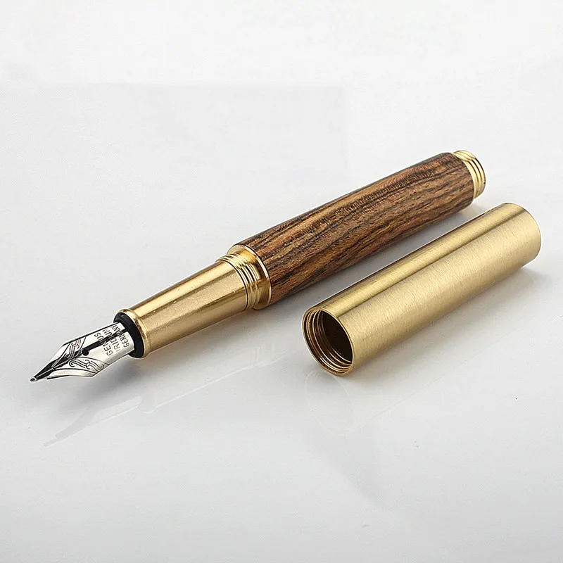 Exquisitely Designed Portable Pocket Vintage Mini Lipstick Pen Brass Solid Wood Materials Stationery Gifts Office Supplies