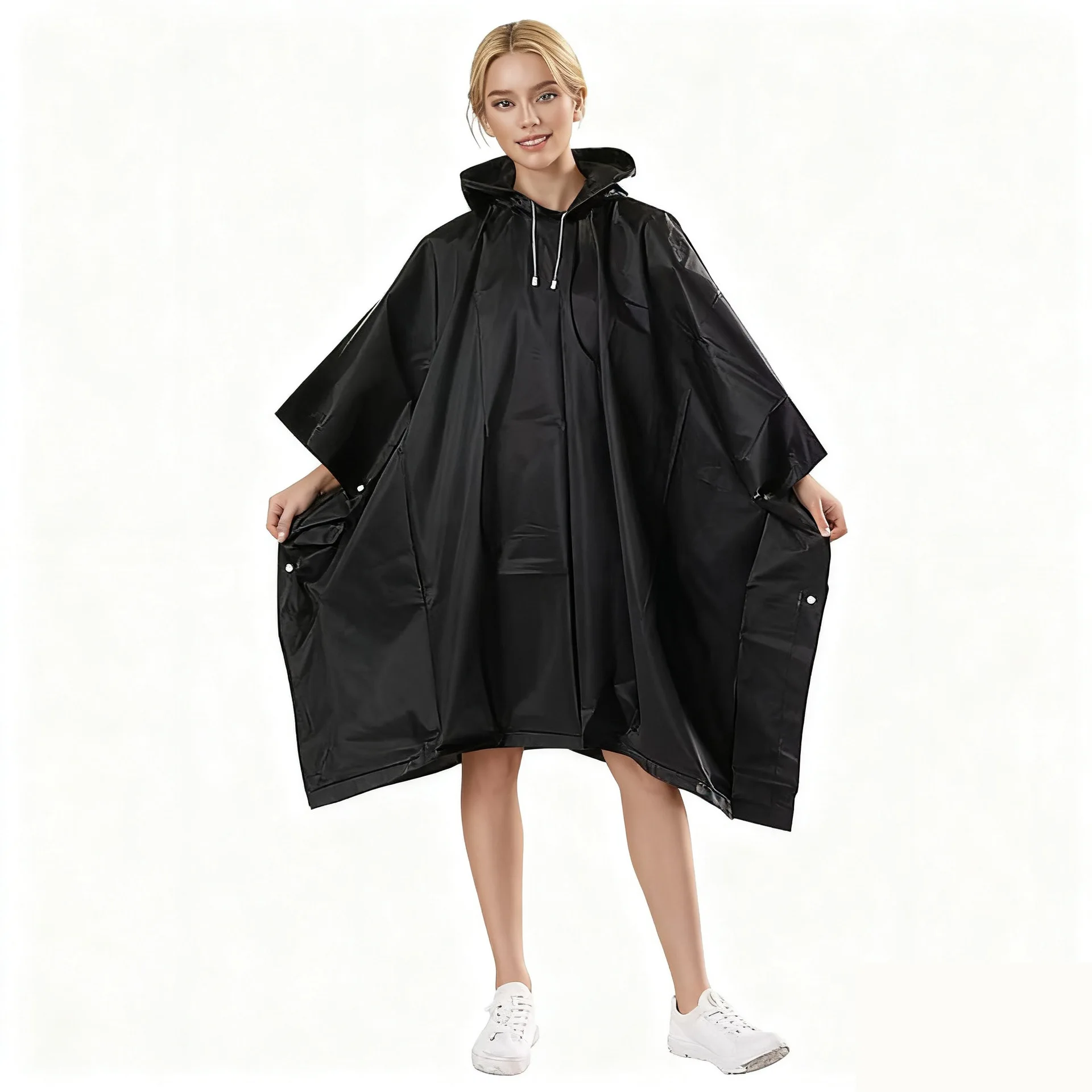 

Reusable Rain Ponchos with Drawstring Hood Waterproof Rain Poncho Motorcycle Rain Cover Travel Bicycle Poncho