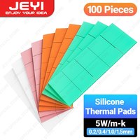 JEYI 100-Pack Thermal Conductive Silicone Pads, M.2 SSD NVMe NGFF Thermal Pad for PC Laptop Heatsink/GPU/CPU/LED Graphics Card