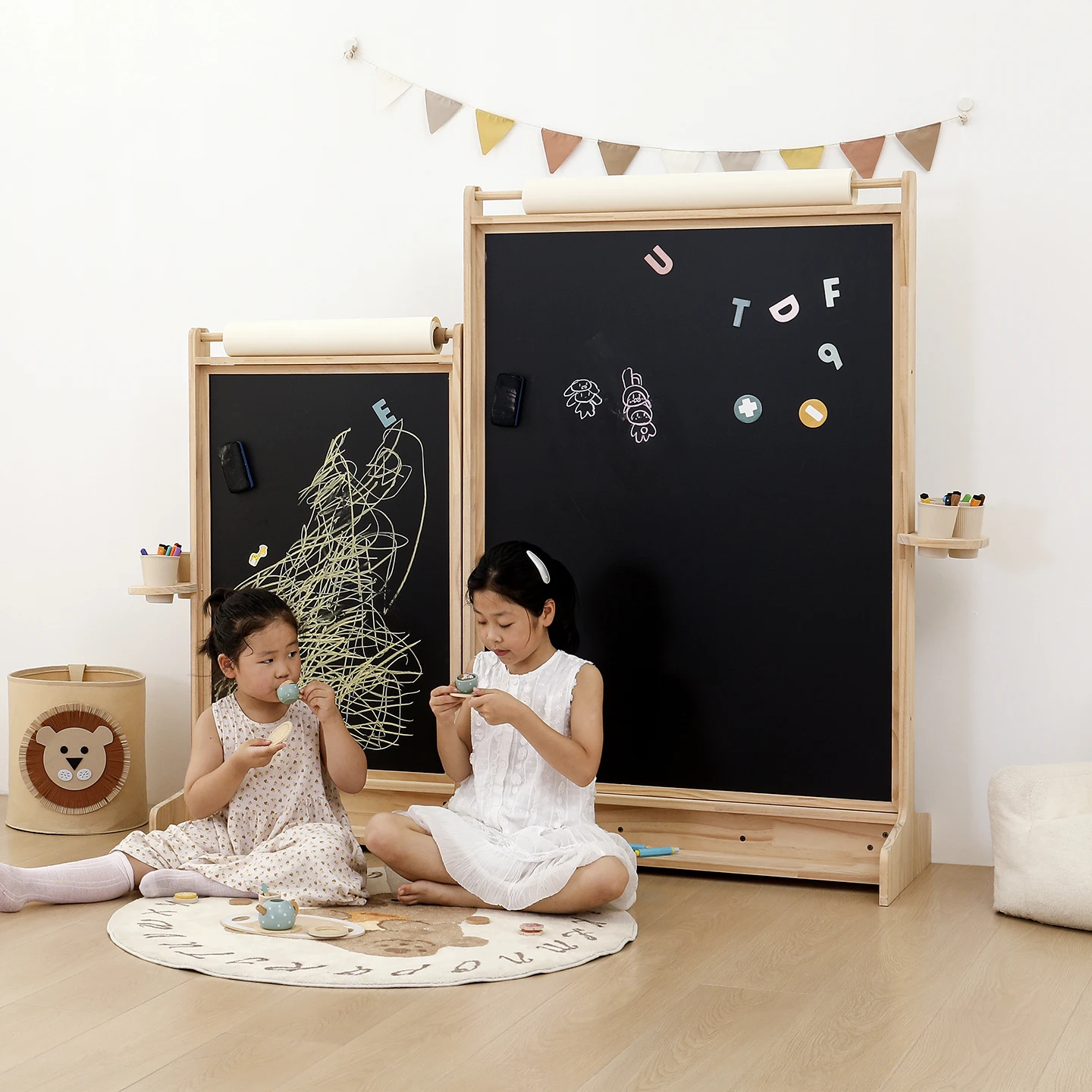 Children's drawing board, erasable writing board, oversized with magnetic dust-free double-sided whiteboard, baby home teaching