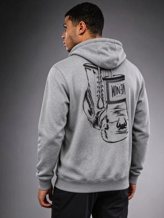 Men Boxing Glove Back Print Hoodie Unisex Cotton Pullover Sweatshirt Combat Sports Training Casual Tops Hoodie Men Clothing