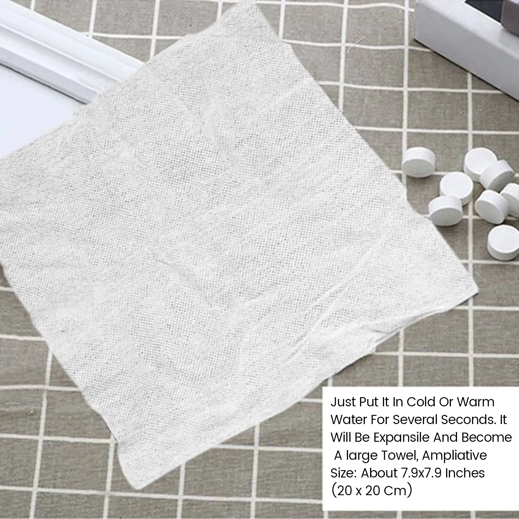 New 300 Pcs Compressed Towels Portable Disposable Compressed Cotton Coin Tissue Towel for Travel, Camping, Hiking