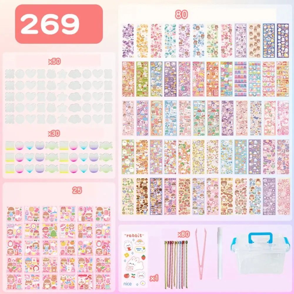 Handwork DIY Keychain Making Kit Handmade Acrylic Guka Sticker Set Cartoon Creative DIY Handbook Material Sticker Girl Gift