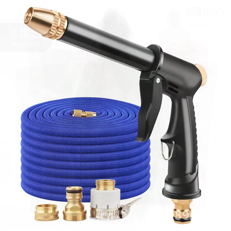 

Телескопический садовый шланг высокого давления с распылителем пены для мойки и полива автомобилей — регулируемый поливочный пистолет для дома и фермы
