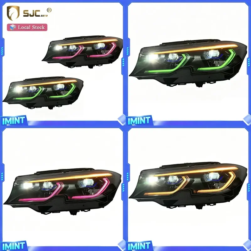 SJC Auto Car RGB Headlight for 3 Series G20 G28 2020-2022 Exclusive DRL Smoked Style Headlamp Assembly Front Lamp