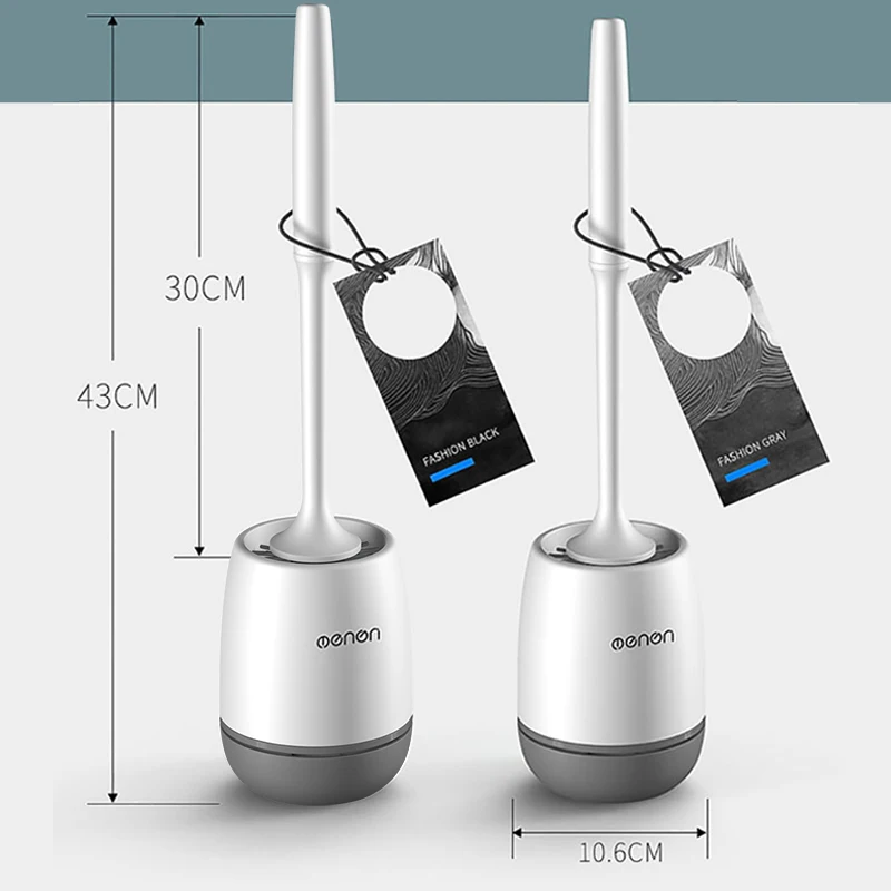 MENGNI Tpr Siliconen Hoofd Toiletborstel, Wand Gemonteerde Reinigingsborstel, Lange Handgreep, Badkamer Accessoires Sets