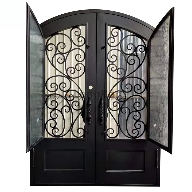 Antique Guangdong big iron entrance door home elegant craftsman style exterior decoration