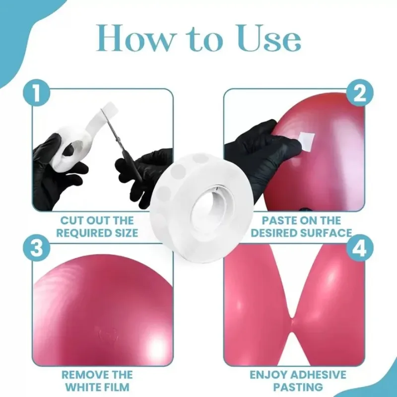 Double-sided Adhesive Dots Transparent Removable Balloon Adhesive Tape Glue for DIY Wedding Birthday Party Decor