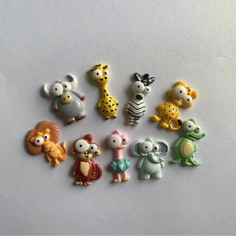 5pcs Resin Cartoon Animal Ostrich Lion Refrigerator Sticker Home Decoration