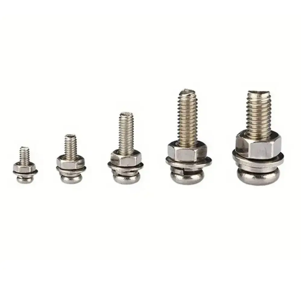 320pcs Round Head Screw Retainer Fastener Hardware Washer Nut Bolt M2 M2.5 M3 M4 M5 Structure Joint Connector Replacement Tool
